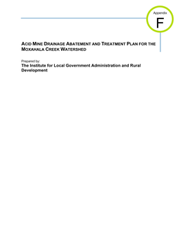Acid Mine Drainage Abatement and Treatment Plan for the Moxahala Creek Watershed