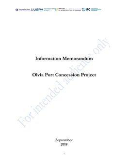 Information Memorandum Olvia Port Concession Project