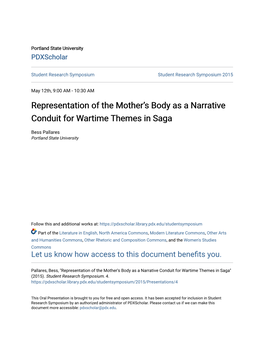 Representation of the Mother's Body As a Narrative Conduit for Wartime