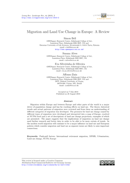 Migration and Land Use Change in Europe: a Review
