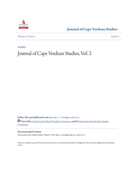Journal of Cape Verdean Studies, Vol. 2