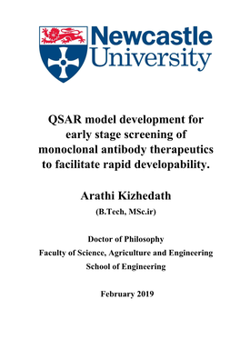 QSAR Model Development for Early Stage Screening of Monoclonal Antibody Therapeutics to Facilitate Rapid Developability