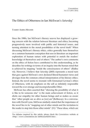 The Ethics of Otherness in Ian Mcewan's Saturday