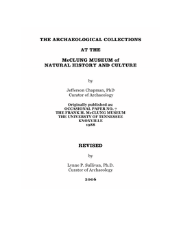Archaeology Collections Guide