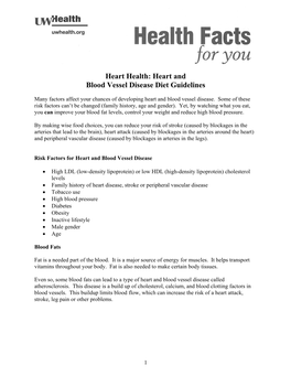 Heart and Blood Vessel Disease Diet Guidelines