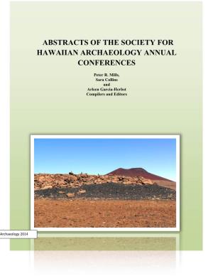 Abstracts of the Society for Hawaiian Archaeology Annual Conferences