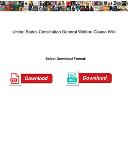 United States Constitution General Welfare Clause Wiki
