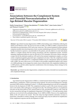 Associations Between the Complement System and Choroidal Neovascularization in Wet Age-Related Macular Degeneration