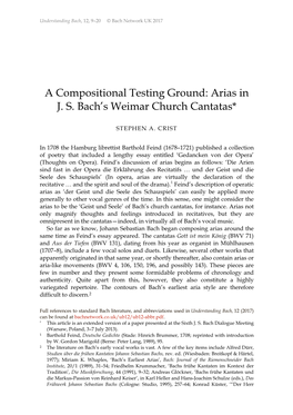 A Compositional Testing Ground: Arias in J