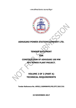 Ashuganj Power Station Company Ltd. Tender