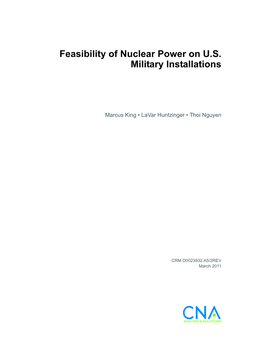 Feasibility of Nuclear Power on U.S. Military Installations