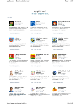 Page 1 of 29 Applist.Me — There's a List for That! 7/20/2012
