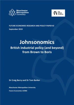 Johnsonomics: British Industrial Policy