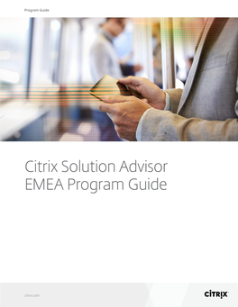 Citrix Solution Advisor Program Guide – EMEA Partners