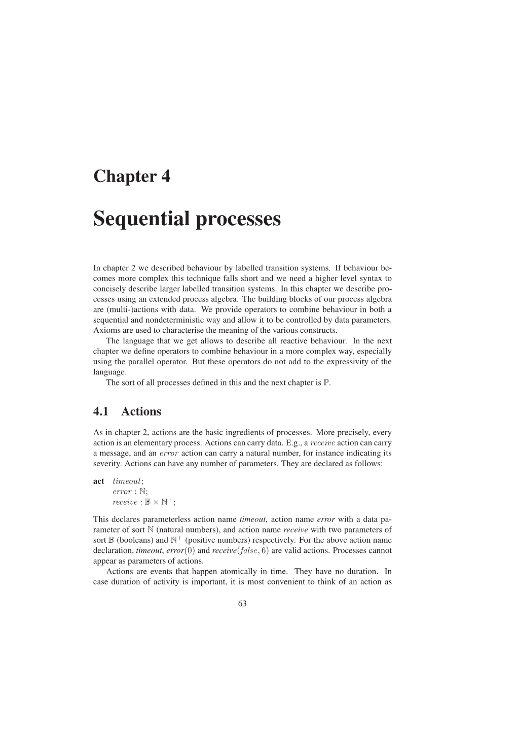 Modelling and Analysis of Communicating Systems (Chapter 4)