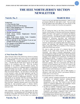 The Ieee North Jersey Section Newsletter