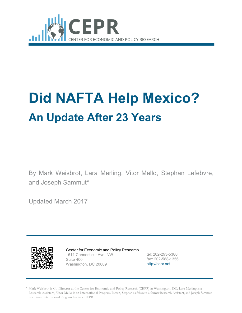 Did NAFTA Help Mexico? an Update After 23 Years