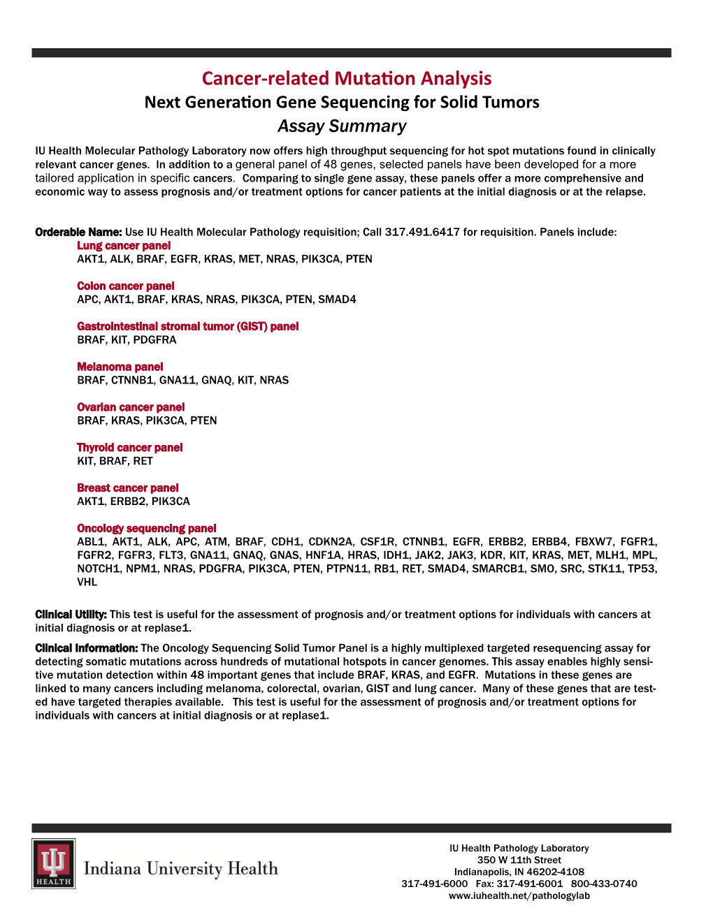 Next Generation Gene Sequencing -Solid Tumor