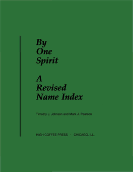 By One Spirit a Revised Name Index