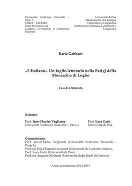 Un Foglio Letterario Nella Parigi Della Monarchia Di Luglio