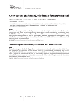 A New Species of Dichaea(Orchidaceae) for Northern