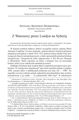 Z Warszawy Przez Londyn Na Syberię