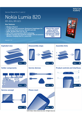 Nokia Lumia 820 RM-824 /RM-825 Service Manual L1L2 for Nokia Care