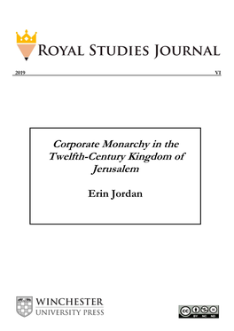 Corporate Monarchy in the Twelfth-Century Kingdom of Jerusalem