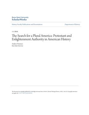 Protestant and Enlightenment Authority in American History Andrew Finstuen Boise State University
