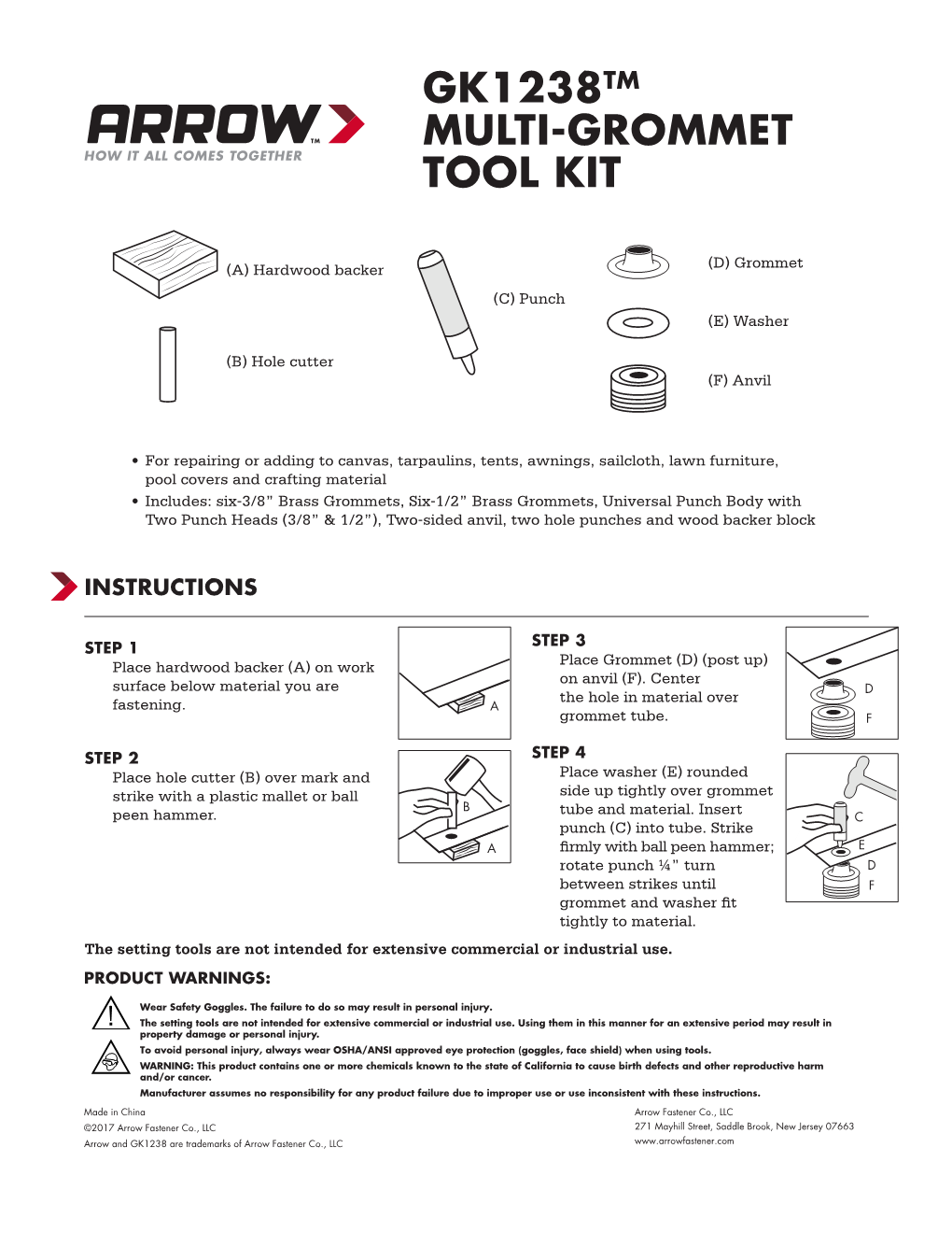 Gk1238tm Multi-Grommet Tool Kit