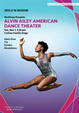 ALVIN AILEY AMERICAN DANCE THEATER Tue, Mar 1, 7:30 Pm Carlson Family Stage