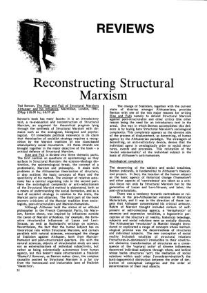 Reconstructing Structural Marxism
