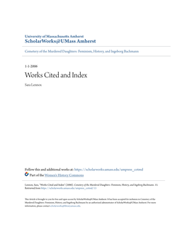 Works Cited and Index Sara Lennox