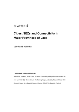 Cities, Sezs and Connectivity in Major Provinces of Laos