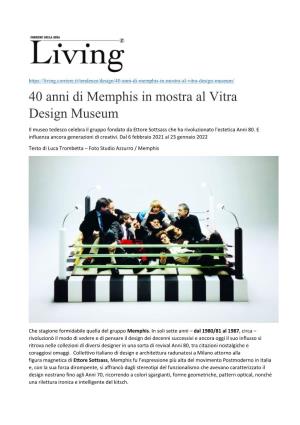 40 Anni Di Memphis in Mostra Al Vitra Design Museum