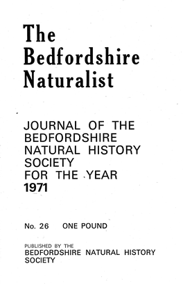 Journal of the Bedfordshire Natural History Society for the ~Year 1971