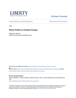 Ethnic Politics in Eastern Europe