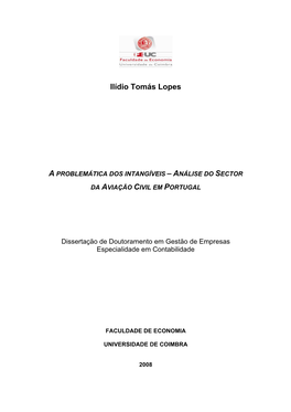Ilídio Tomás Lopes a PROBLEMÁTICA DOS INTANGÍVEIS