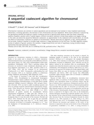 A Sequential Coalescent Algorithm for Chromosomal Inversions
