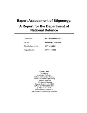 Expert Assessment of Stigmergy: a Report for the Department of National Defence