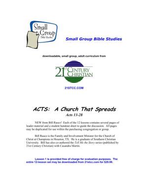 ACTS: a Church That Spreads LESSON 1