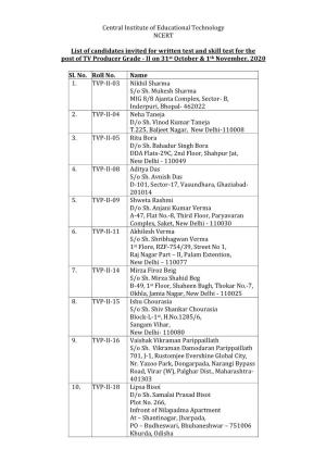 Central Institute of Educational Technology NCERT List Of