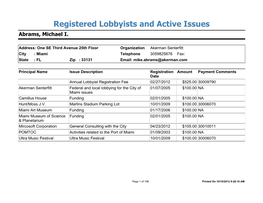 Active Registration and Issues