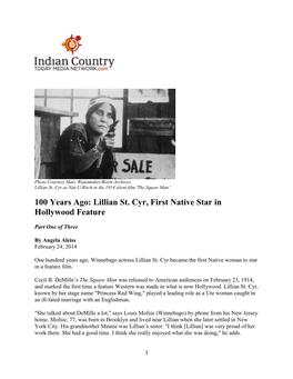 100 Years Ago: Lillian St. Cyr, First Native Star in Hollywood Feature