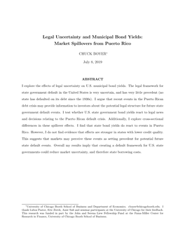 Legal Uncertainty and Municipal Bond Yields: Market Spillovers from Puerto Rico