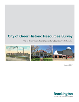 Greer Historic Resources Survey