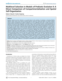 Multilevel Selection in Models of Prebiotic Evolution II: a Direct Comparison of Compartmentalization and Spatial Self-Organization