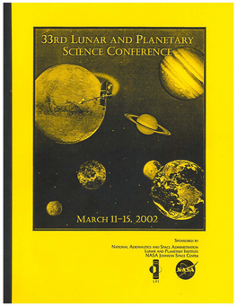Program to Technical Sessions Thirty-Third Lunar and Planetary