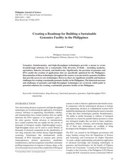 Creating a Roadmap for Building a Sustainable Genomics Facility in the Philippines