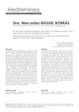 Dra. Mercedes MIGUEL BORRÁS Profesora Contratada Doctora (Permanente)